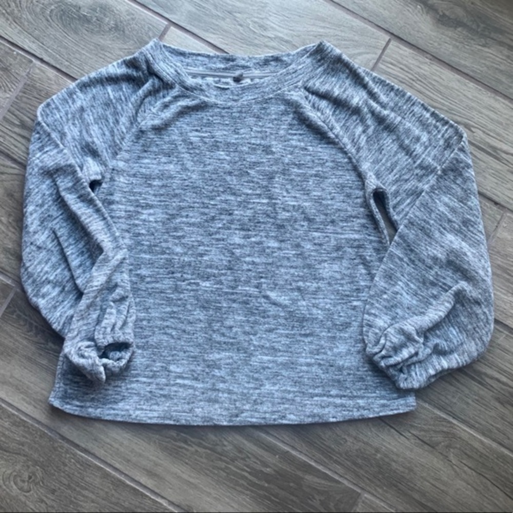 Lou & Grey French Terry Puff Sleeve Top - Medium